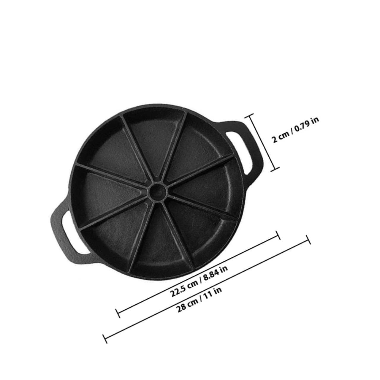 iplusmile Maisbrotpfanne aus Gusseisen mit Geteilter Backform und Effizienter Wärmeleitung für Küche und Restaurant Stilvolles Design und 8 eckige Keilform Backblech