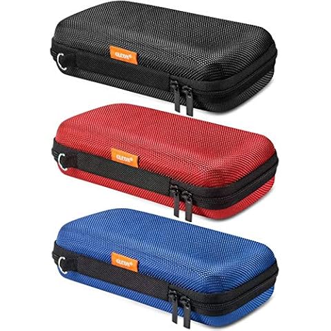 GLCON 3 Colors Hard EVA Protective Case Portable Storage Case for Charging Cable, Power Bank, Hard Drive, Cell Phone, External Battery - Small Travel Case Mesh Inner Pocket + Zipper Enclosure Cover