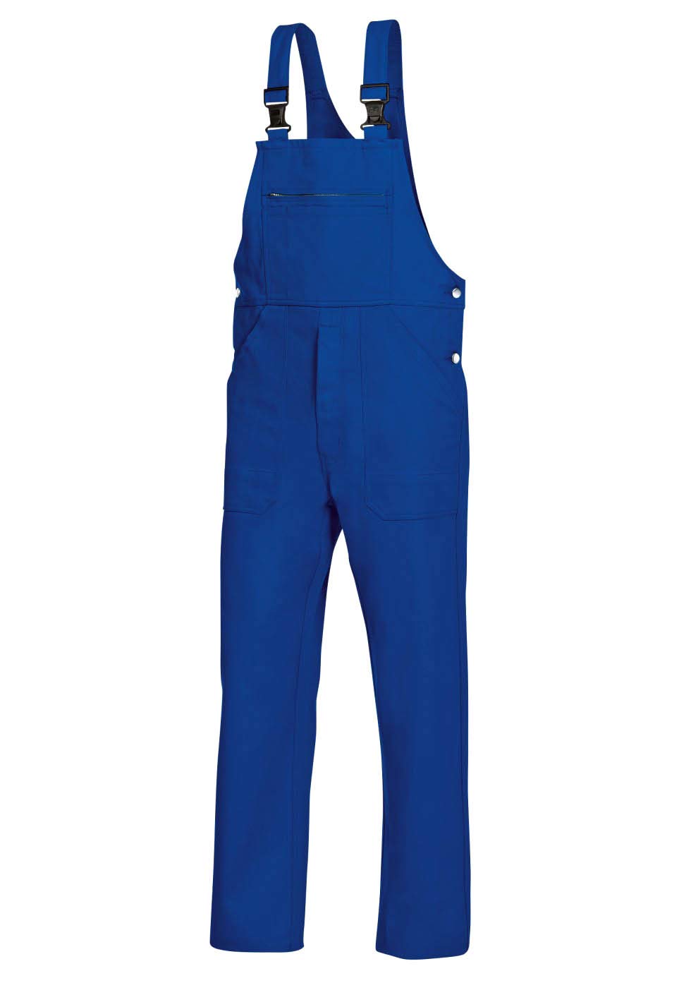 BP 1413-060-13-56, Bib & brace, Fabric braces with rubber insert 300,00 g/m², Pure cotton royal blue, 39/40