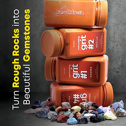 Dan&Darci DD-011 Rock Tumbler Grit Refill Kit - 3.5 Pounds Grits Media + Poly Plastic Pellets - Rocks Polishing Refills thumb #1