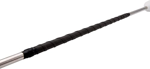 Miniatura 9 de MVG Bastón de marcha giratorio 28 en acero inoxidable extremos de goma mini eje 38 con cinta de baile. bastón adulto.