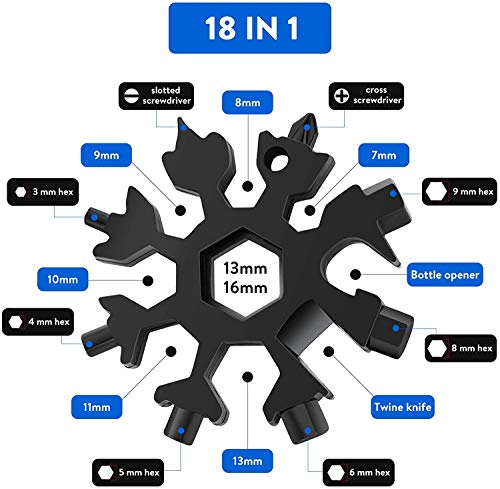 【2 stuks】18-in-1 sneeuwvlok multitool roestvrij staal draagbare stalen tool multi-schroevendraaier kan flesopener anti… - Afbeelding 3