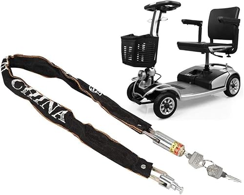 CYTGOUPER Antivol galvanisé pour scooter avec 2 clés, chaîne de 80 cm pour moto, vélo, scooter, scooter électrique