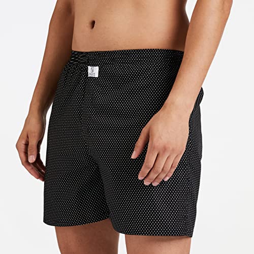 Image of Longies Men's Cotton Boxer (Pack Of 2) (LGBOXPO2008S Multicolor Small PK Of 2 Black S)