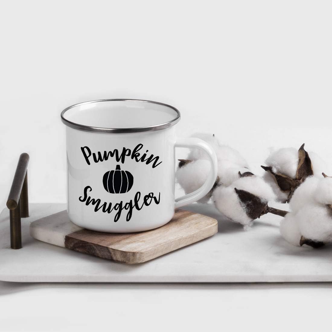 Andaz Press Funny Halloween 11oz. Stainless Steel Campfire Coffee Tea Mug, Pumpkin Smuggler, Pumpkin Graphic, 1-Pack, Birthday Christmas Ideas