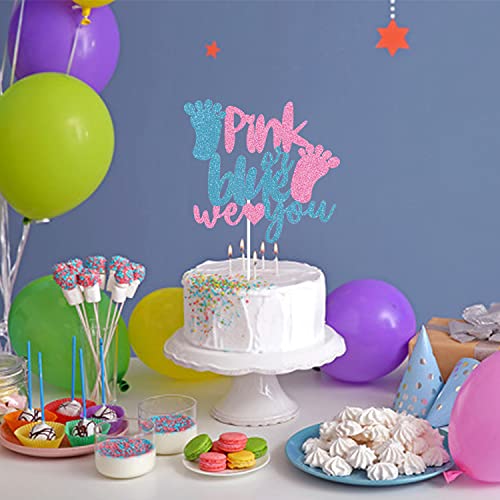Glitter Pink Or Blue We Love You Cake Topper Gender Reveal Cake Topper Baby Shower Cake Topper Boy Or Girl Gender Reveal Cake Decorations (Pink Or Blue 01) #TOP1