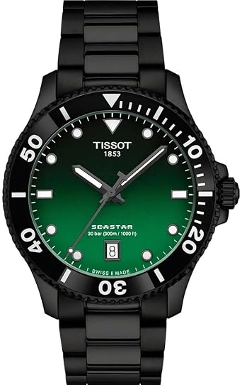 TISSOT T1204103309100 Mens Wristwatch, Tissot Seestar 1000, 1.6 inches 40 mm, Gradient Dial
