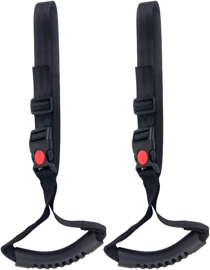 Car Handle 2 Piece Portable Automotive Handle Assistance Mobility Aid Adjustable Auto Assist Grab Bar Vehicle Seat Transfer Handles Handicapped Accessories for Able Elder - Black