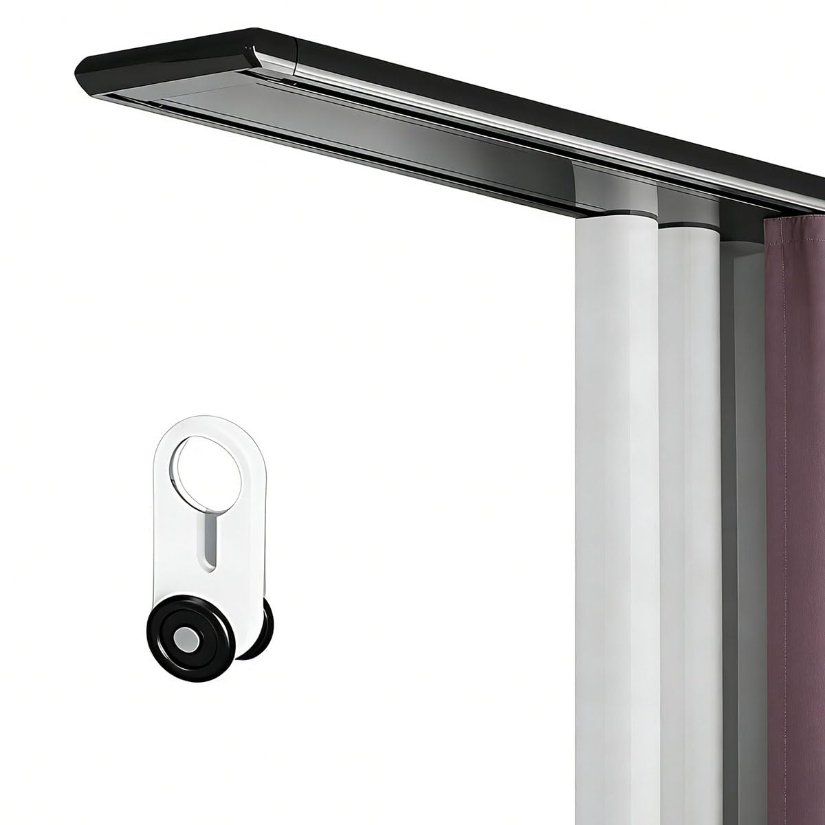 Binario Soffitto per Tende Doppio 1,3 m - Asta Nascosta per Finestra Balcone e Doccia, Elegante Design in Nero, Facile Installazione e Uso