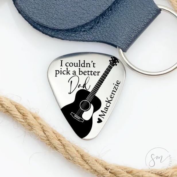SM Design Personalized for Dad Guitar Pick Couldn't Pick A Better Dad Guitar Pick for Dad Gift Birthday Gift Personalized Names for Dad Stocking Stuffer for Dad DAD-Pick - Image 2