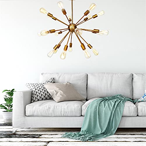 Lustre Spoutnik Doré Plafonnier Suspendu Éclairage Industriel Moderne