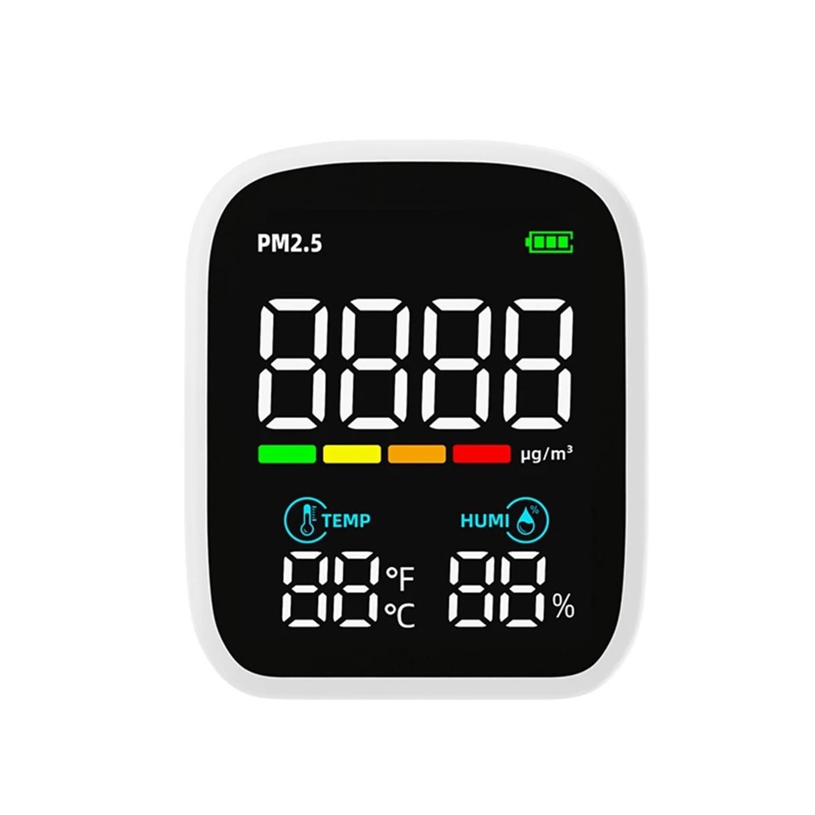 Air Quality Monitor, Air Quality Tester PM2.5 CO2 Air Pollution Analyzer Temperature Humidity Test Meter(PM2)