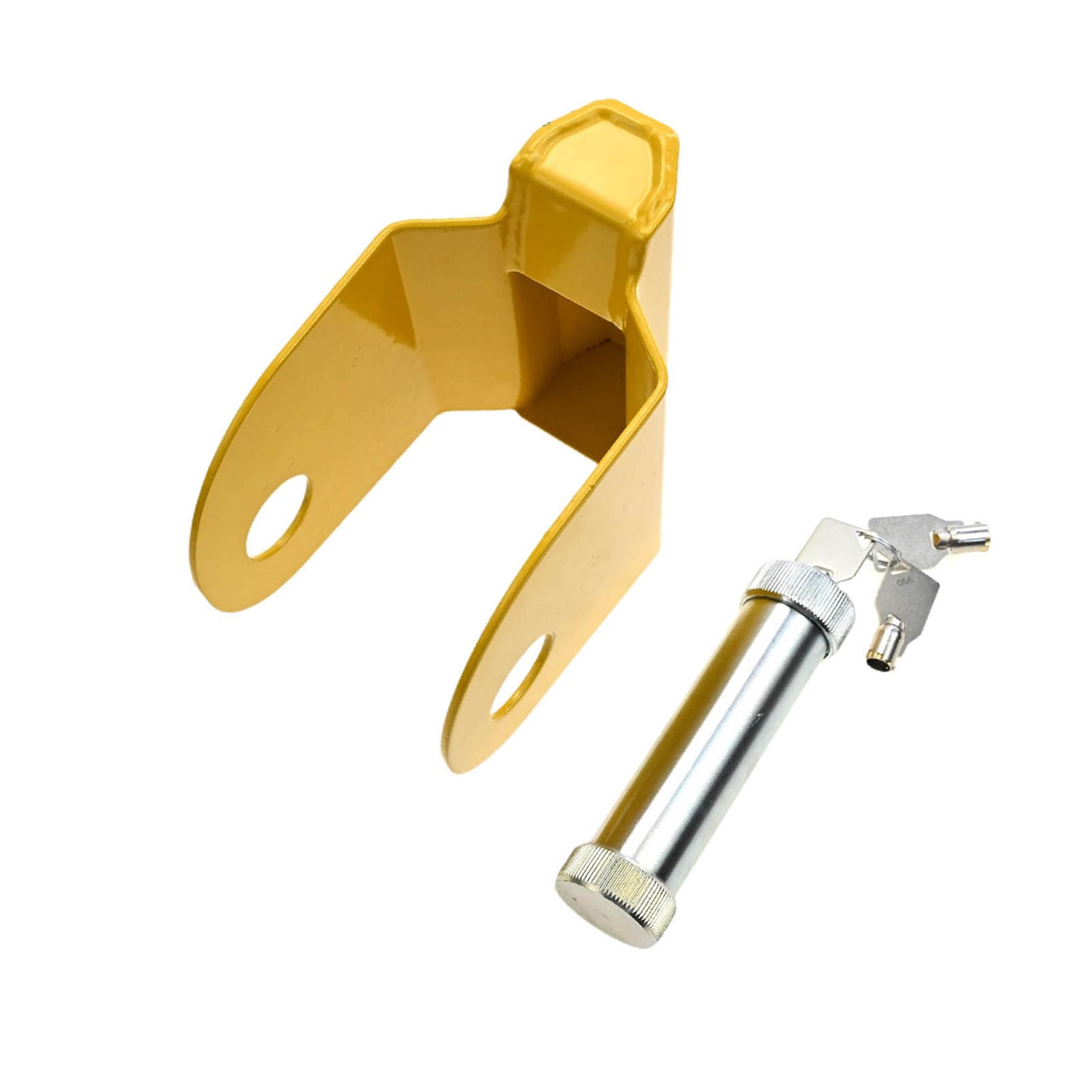ASHATA Serrure Antivol D'attelage de Remorque, Serrure Robuste en Alliage de Zinc pour Camions, Couleur Jaune Vif pour la visibilité, Compacte et Portable avec 3 Clés