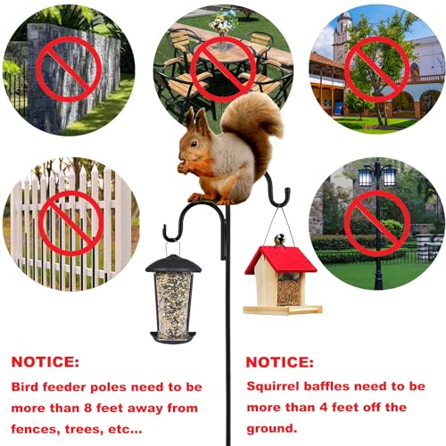 Image of Squirrel Baffle for Bird Feeder Pole,Installation Without Removing the Pole,Wrap Around Poles Protect Bird Feeder,Suitable for Shepherd Hooks