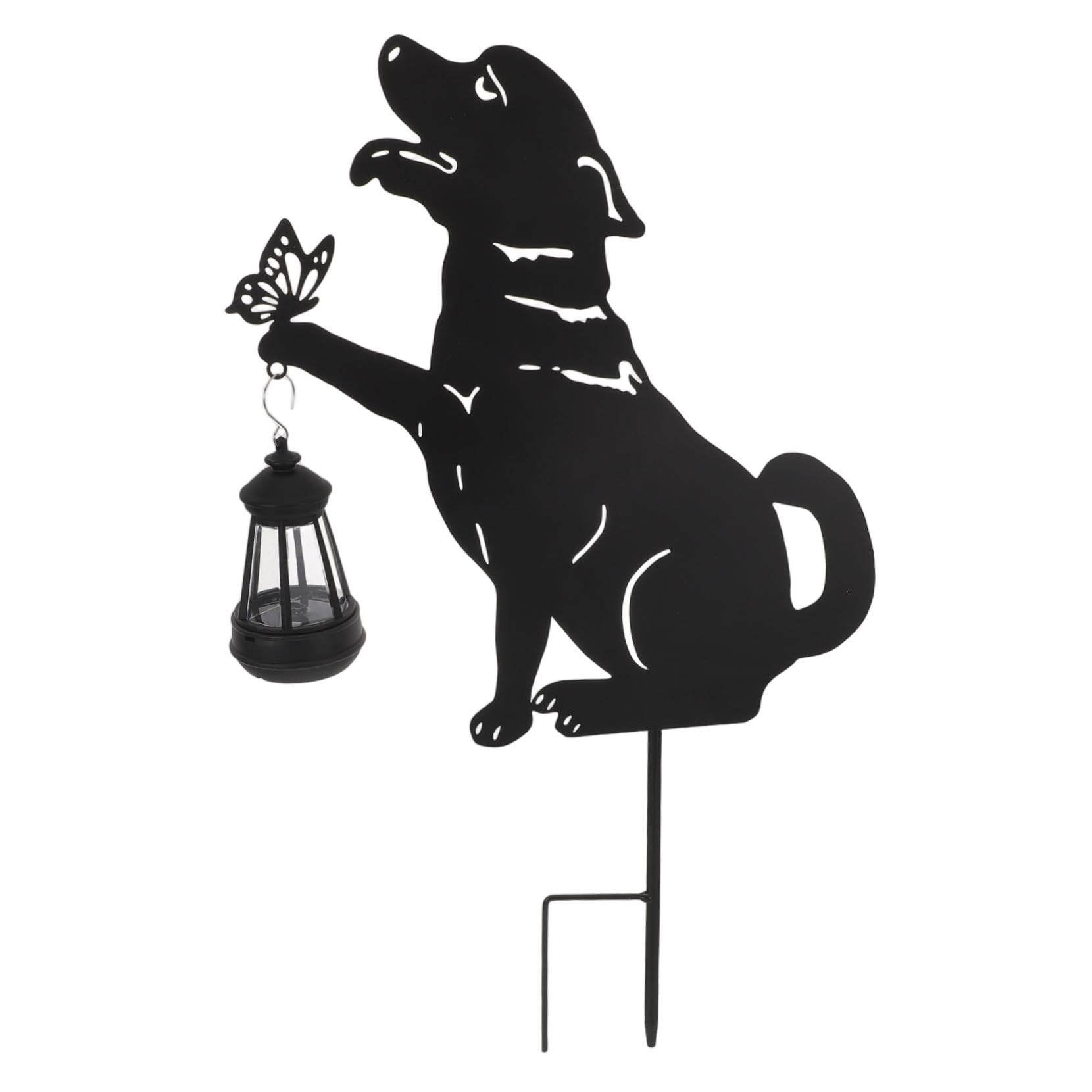 BESPORTBLE Luce Solare da Esterno Cane in Alluminio Nera con LED