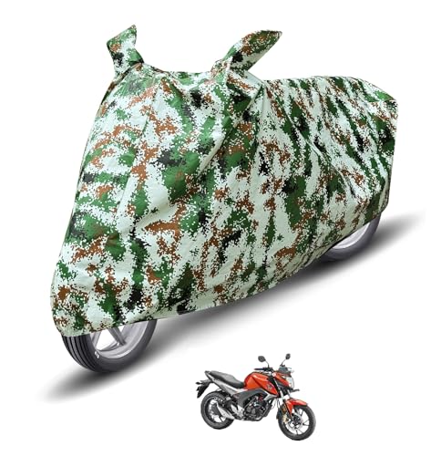 Image of Auto Hub Waterproof Bike Cover Compatible with Cb Hornet 160R Dustproof, UV Protection Two Wheeler Bike CB Hornet Cover - Forest