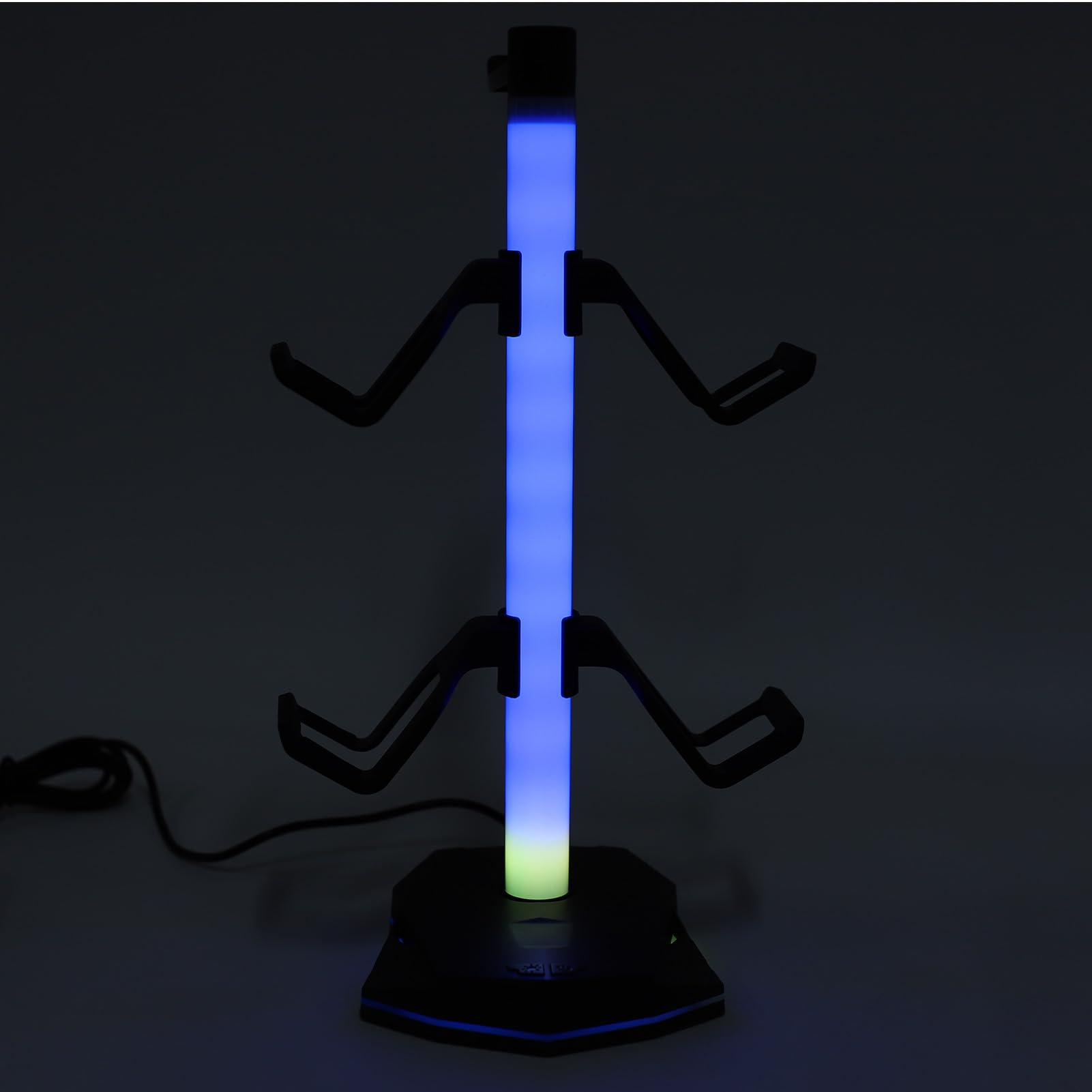 Gaming Headphone Stand with RGB Light, Holds 4 Controllers | Dispone di illuminazione RGB, adatta a tutte le marche, porte USB 2.0, installazione semplice, base stabile antiscivolo