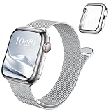 コンパチブル Apple Watch バンド 40mm 41mm 42mm 44mm 45mm 46mmコンパチブル アップルウォッチバンド ステンレス留め金製 男女兼用 マグネットクラスプ コンパチブル アップルウォッチ用バンド 保護カバー付き アップルウォッチバンド 通気 メッシュ ベルトアップルウォッチ 一体型 iWatch Series 11/10/9/SE/8/7/6/5/4/3に対応