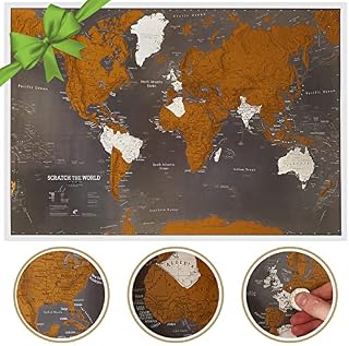 Maps International Scratch the World® Travel Map Black Scratch Off World Map Poster 84 x 59