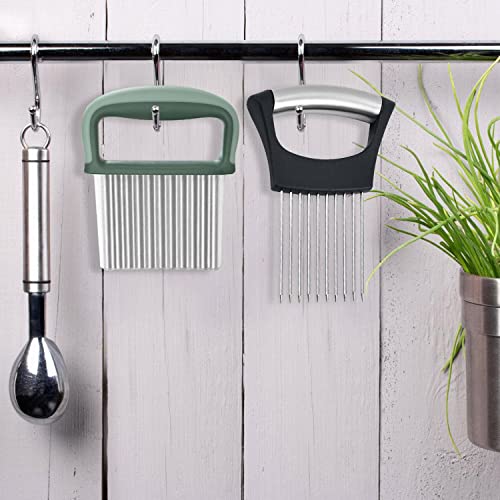 Ripple Knife Baby Wave Cutter Potato Cutter Children with Protective Stainless Steel Potato Wave Knife Onion Cutter Holder for Fruit Vegetables Salad Fries Onion 2 Pieces - Image 8