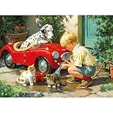 Rompecabezas de 300 piezas para adultos, rompecabezas de 300 piezas, divertido rompecabezas de perro y gato para adultos mayores, divertidos juegos familiares desafiantes, regalos de fiesta de