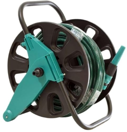 Suinga Carro Portamanguera con Manguera Ø12,5mm 15m con Lanza | Carro de Riego con Manguera y Lanza | Jardín y Plantas | Soporte para Manguera con Ruedas y Accesorios