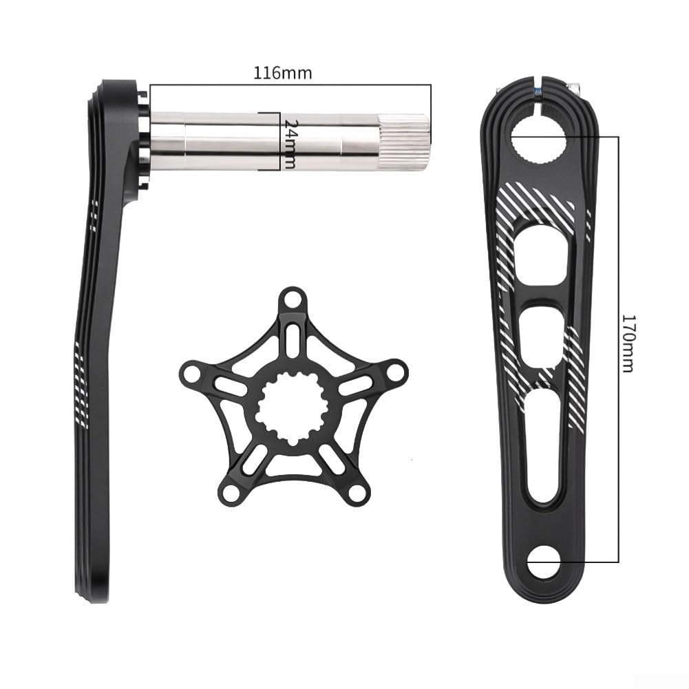 Juego Bielas 5 Brazos 170mm Eje Cromoly Negro