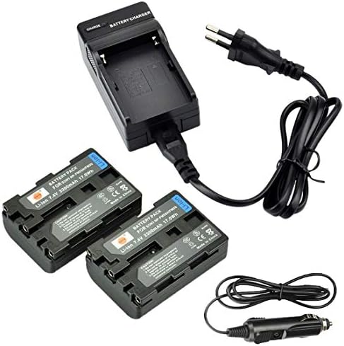 Newmowa Kit 2 Batteries NP-FV50 + Chargeur USB Portable Pour Sony PJ430V, PJ540, PJ580V, PJ650V, PJ710V Et Plus