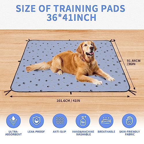 Non-Slip Washable Pee Pads For Dogs, 2 Pack Large 36"X41" Ultra-Absorbent And Leak-Proof Reusable Potty Training Pads For Dogs And Cats Puppy Pads Of Add 8 Lanyards #TOP1