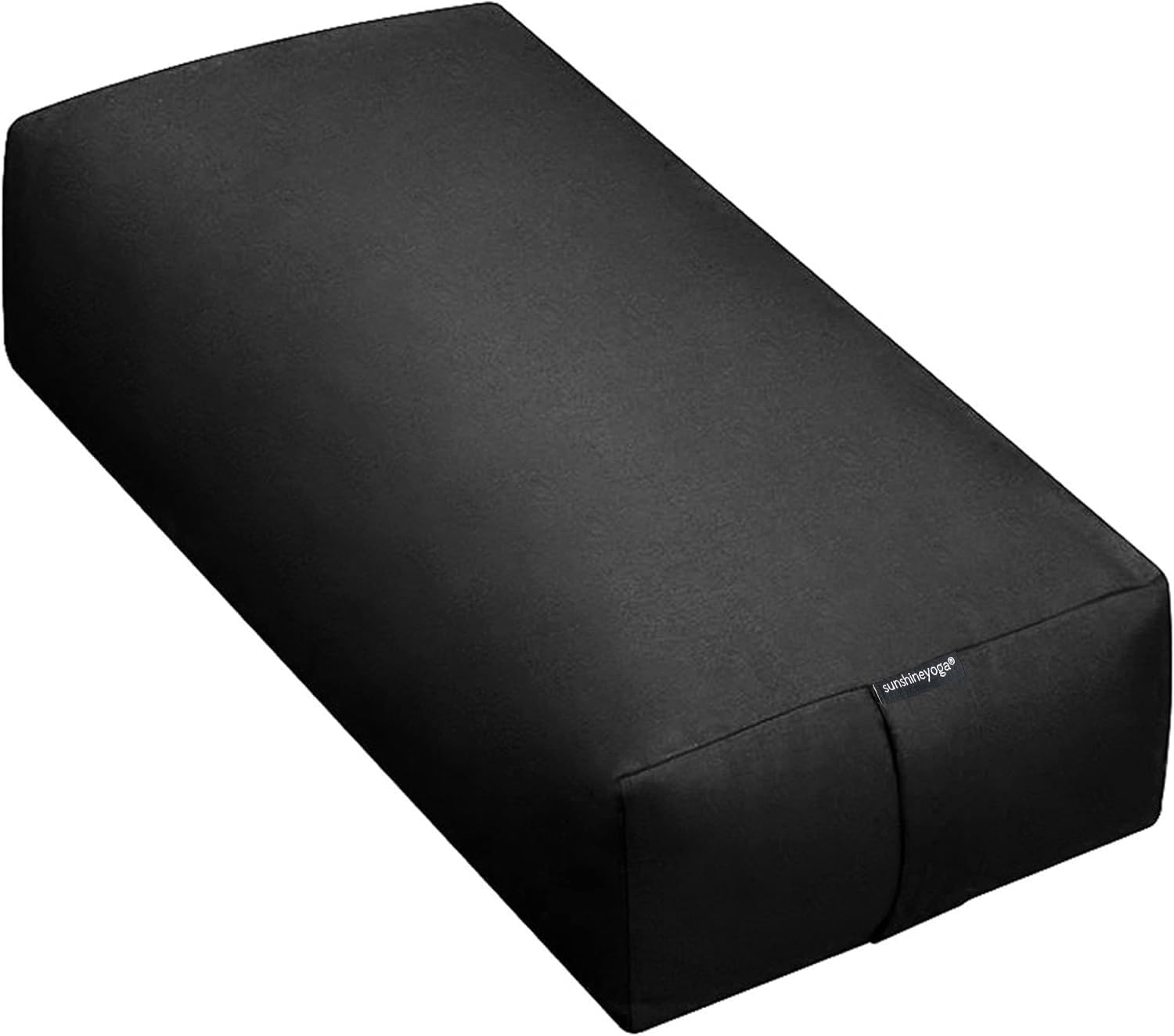 Extra Firm Large Yoga Bolster, 24" x 12" x 6" Cinched OR Zippered Yoga Pillow, Rectangular Cotton Cushion With Removable Cover for Studios, 1 Pack or 2 Pack