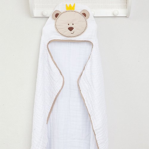 Papi Textil Soft Toys Toalha de Banho com Capuz, Bege (Ursinho), 90 x 75 cm