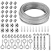 Produktbild 64 Stück Stahlseil mit Ösen Drahtseil Edelstahlseil 3mm 30M Set Spannseil Draht Stahldraht mit Seilspanner Edelstahl Spannschloss M5 Drahtseilklemme für Sonnensegel Befestigung Kletterpflanzen