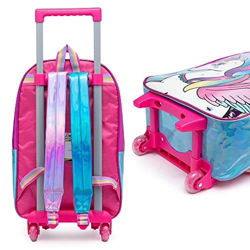 Kit Escolar Mochila De Rodinha Infantil Menina Unicórnio + Lancheira Térmica+ Estojo Necessaire 6 51XWrwYBmRL