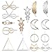 Produktbild Haarspangen Metall Haarklammern Set für Damen Vintage Hohl Geometrische Spangen für Mädchen Haarschmuck 16 Stücke