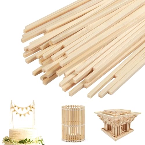 MFCGHXR Lot de 60 Tiges de Balsa 25 cm, 5 mm