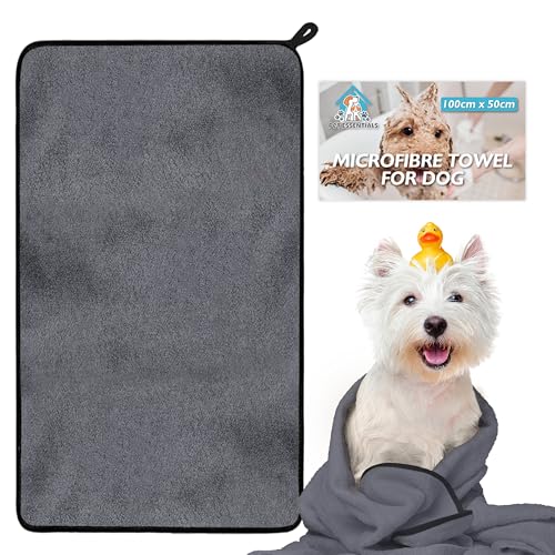 SOL Microfibre Towel for Dog, 100cmx50cm Dog Towel for Drying Dogs, Quick Dry Absorbent Pet Towels, Soft, Lightweight Pet Fabric for Drying Dogs, Puppies & Cats, Ideal for Indoor, Outdoor & Travel Use