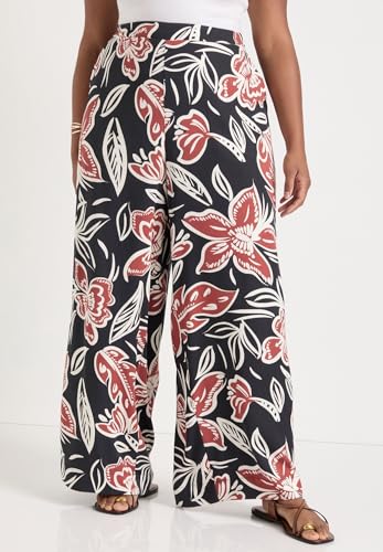 Women's Plus Size Wide-Leg Pull-On Pants4