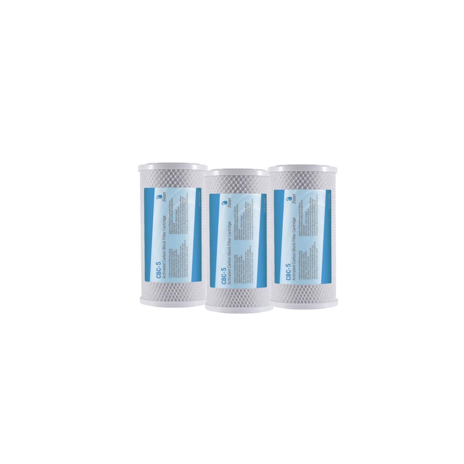3x CTO Carbon Block Wasserfilterpatronen für Trinkwasser, Umkehrosmoseanlagen, passend für alle 5 Zoll Filtergehäuse 5 Micron Filtergewebe