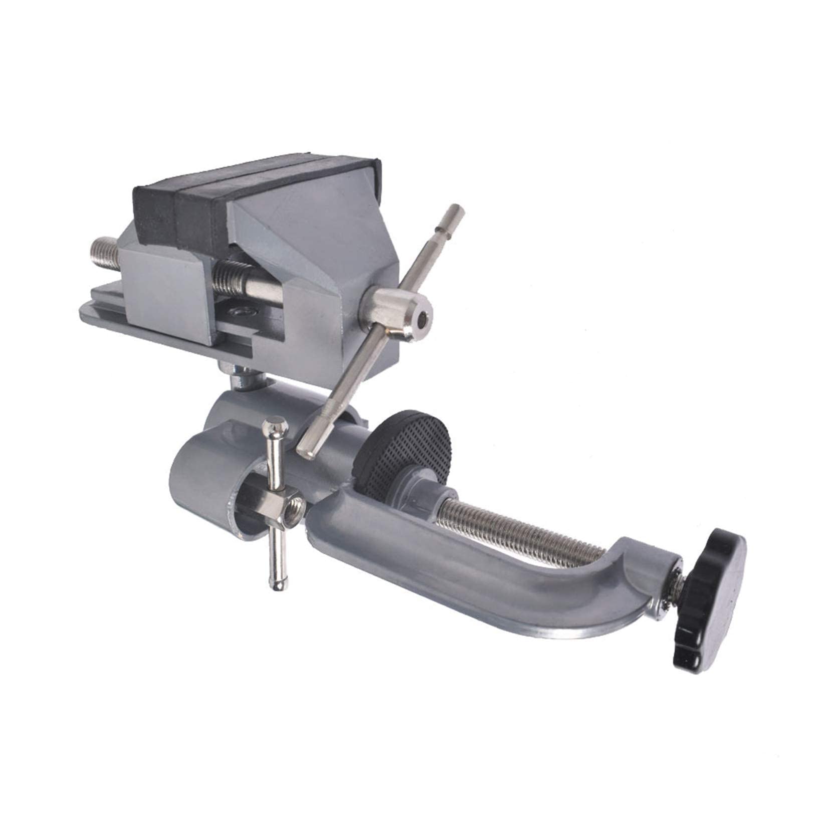 findmall Tornillo de mesa universal giratorio de aluminio de 360 grados para sujetar piezas pequeñas en joyería, fabricación de modelos electrónicos y más