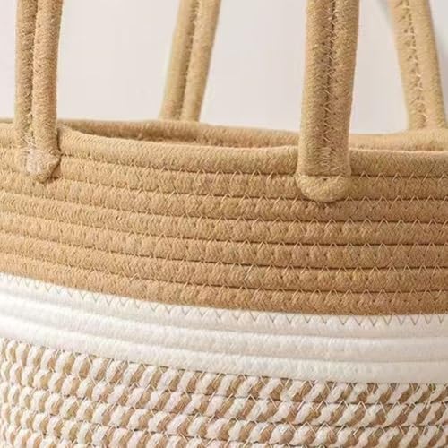 Panier en corde de coton pour ranger la salle de bain et libérer l'espace vasque - 5