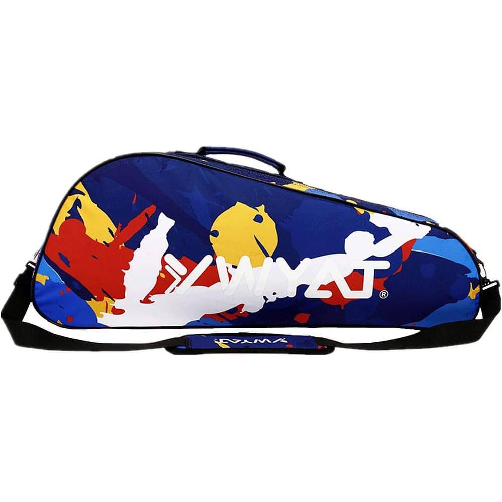 Sac de Badminton Tennis Imperméable à l'eau pour 3-6 Raquettes, avec Fermeture éclair, Sac à Dos Sport, pour Hommes Femmes (Bleu)