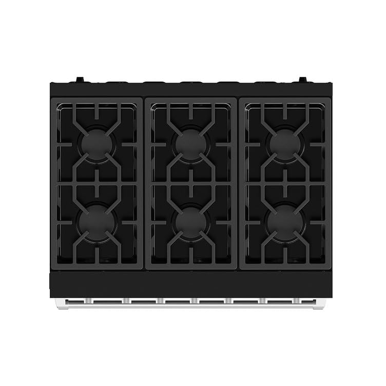 Image of Gordon Ramsay by THOR Kitchen 36-Inch Professional LP Range with Precision Knob Control in Black and Stainless Steel