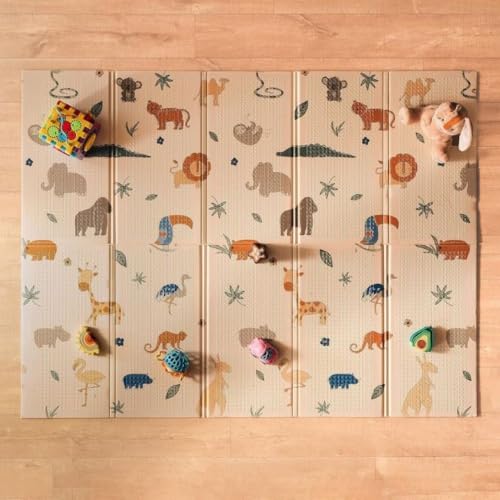 Nuby - Tapis d'Éveil Réversible - Tapis de Jeux Bébé Sécurisé - Léger et Pliable - Facile à...