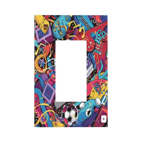Nadoabtm Graffiti Hip Hop Outlet Cover Plate, 1 Gang Rocker