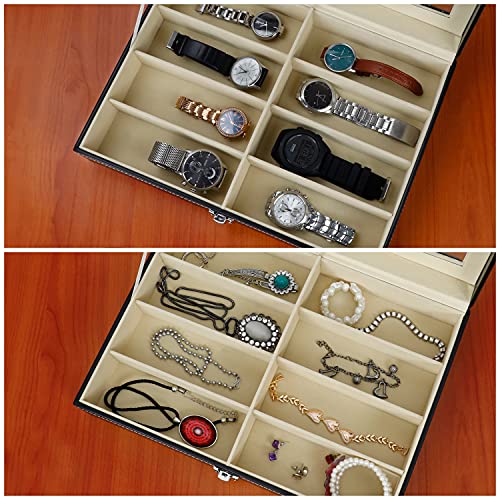 Kurtzy Faux Lederen Zonnebrillen Organizer Doos – 8 Sleuven voor Brillen – Afsluitbare Zwarte Display Opslag Collectie… - Image 8