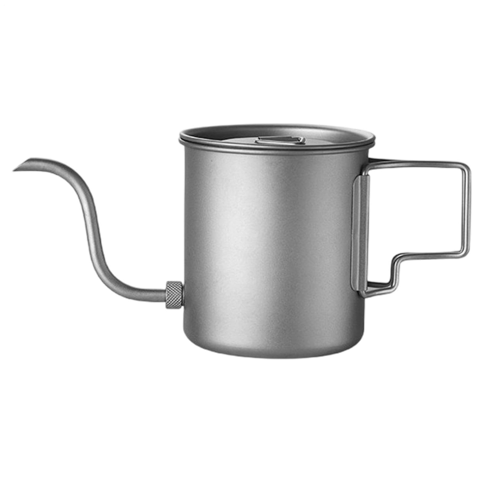 Gourde en titane - Bouilloire de camping de 420 ml | Poignée pliable