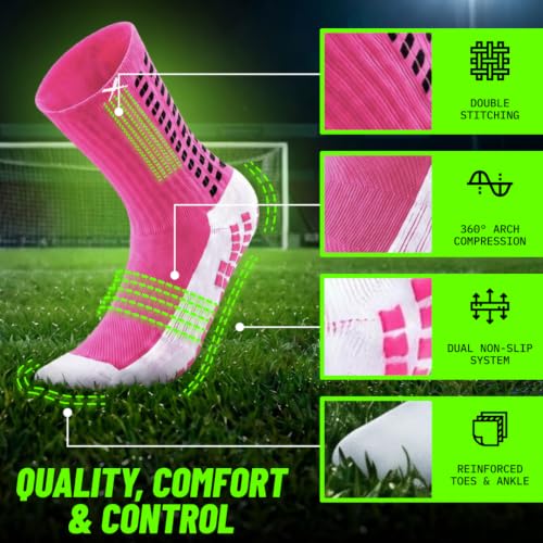Image of Lux Dual Grip Soccer Socks for Men & Women - DualGrip Engineered for Performance & Comfort - Anti-Slip Grip Socks for Soccer