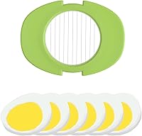 Vista 4 de Juego de rebanador de huevos con 3 cortadores - Corta huevos duros en rodajas finas, gajos o mitades - Rebanar huevos manualmente fácil - Sin