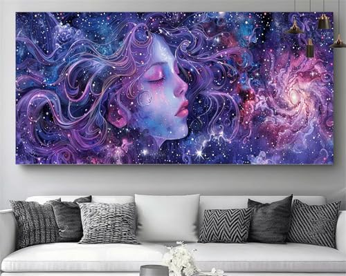 Diamond Painting Femme Ciel Étoilé 40x80cm - Kit Broderie Diamant Complet M939