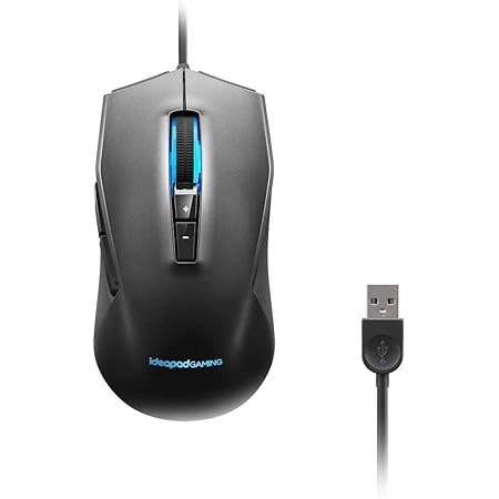 Amazon Com Lenovo Ideapad M100 Gaming Mouse Optical Sensor Adjustable Resolution To 3200 Dpi 7 Programmable Buttons 2 Zone Rgb Backlight Gy50z71902 Black Computers Accessories